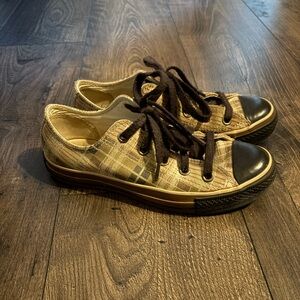 Converse Plaid Sneakers - Tan and Black